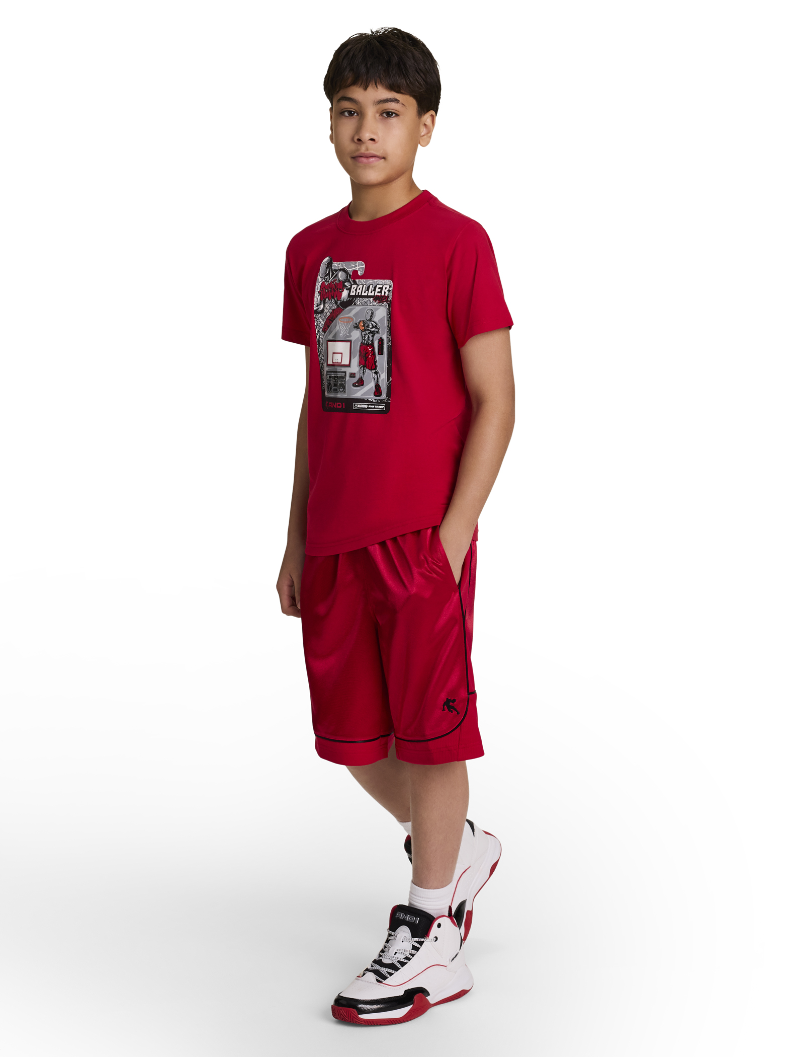 AND1 Boy's All Court Basketball Athletic Shorts, Sizes 4-18