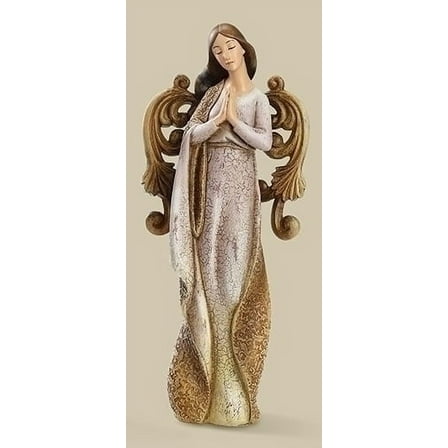 Roman 9.75" Brown and Purple Ornate Weathered Angel Christmas Tabletop Figurine