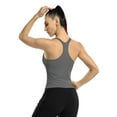 thumbnail image 5 of Alove Strethcy Ribbed Tank Tops With Shelf Bra Racerback Soft Camis, 5 of 5