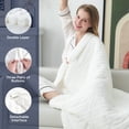 thumbnail image 5 of PMONPA Electric Heated Blanket, 51"x61" Heating Blanket for Adult, Soft Flannel & Sherpa, 10 Heating Levels & 1-8 Hours Auto off, White, 5 of 8