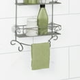 Satin Nickel Shower Caddy with 2 Shelves, Zenna Home Scroll overthe