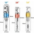 thumbnail image 3 of Flexible Drill Bit Extension, Universal Socket Adapter Set for Multifunctional Tool Conversion, 105° Heavy Duty Right-Angle Adapter for Tight Spaces, 1pc Right Angle Drill Bit and 3pcs Socket Adapter, 3 of 5