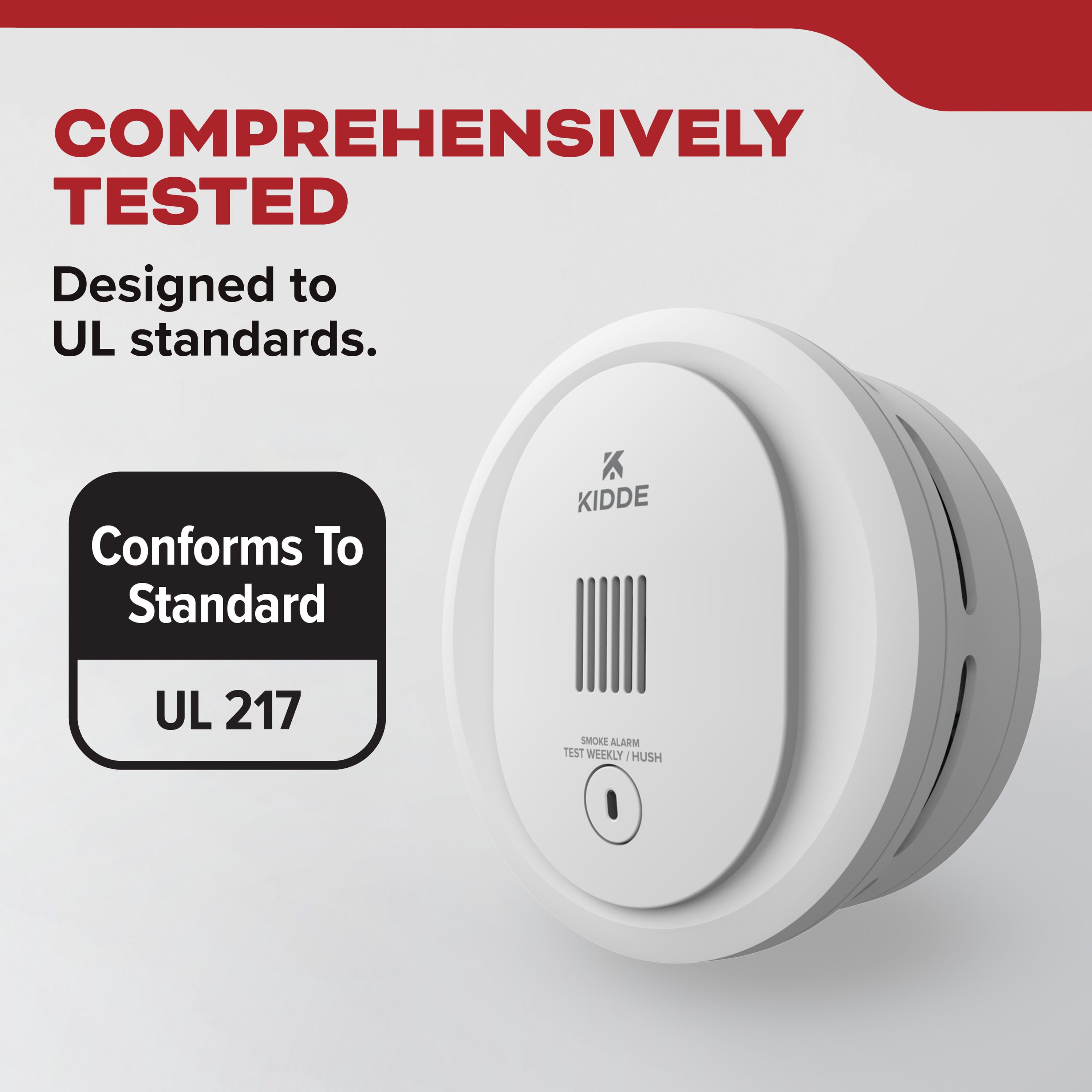Kidde Battery-Operated Photoelectric Smoke Detector Alarm, 4-Inch, Batteries Included