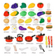 thumbnail image 2 of 82pz Juguetes De Cocina Para Ninos Utensilios Cocina Comida Xtellar rojo, 2 of 4