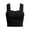 Black, variant on HEVIRGO Women Square Neck Sports Bra Padded Workout Crop Tank Top with Built-in Bra for Yoga Gym Fitness Running