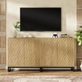 thumbnail image 2 of Tribesigns 57.5" Sideboard Buffet Cabinet, Farmhouse Brown Coffee Bar Cabinet with 4 Doors and Storage Shelves, 2 of 8