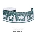 thumbnail image 1 of Christmas Wired Ribbon,with Christmas Snowy Cottage Ribbon 6.3cm x 3 Yards for Gift Wrapping, Christmas, Wedding Decorations, 1 of 5