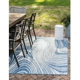 thumbnail image 5 of Unique Loom Outdoor Modern Collection Area Rug - Pool (4' 1" x 6' 1" Rectangle Blue/Ivory), 5 of 7