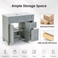 thumbnail image 5 of LiviNest 36" Bathroom Vanity for Small Bathrooms: 4-in-1 Customizable Storage System - Blue Grey Ceramic Sink with Soft-Close Drawers & Solid Wood Frame - Ideal for Apartments & Guest Baths, 5 of 6