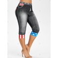 thumbnail image 2 of Más el tamaño de la bandera americana Imprimir recortada Jeggings 3D Rosegal Leggings de talla grande, 2 of 5