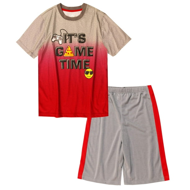 Wonder Nation Boy's 2 Piece Pajama Short Sleep Set (Big Boys & Little