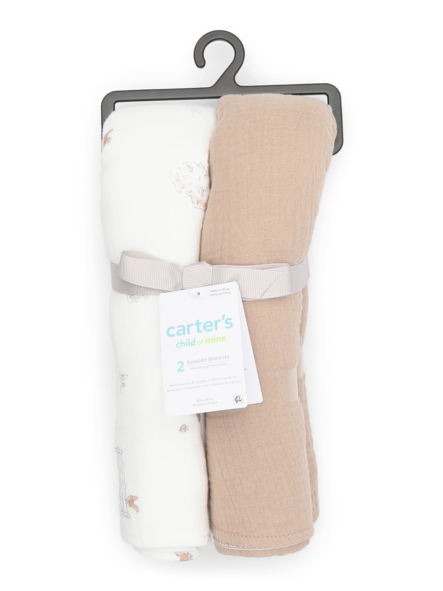 Carter's Child of Mine Baby Swaddle Blanket, 2-Pack, Sizes One Size