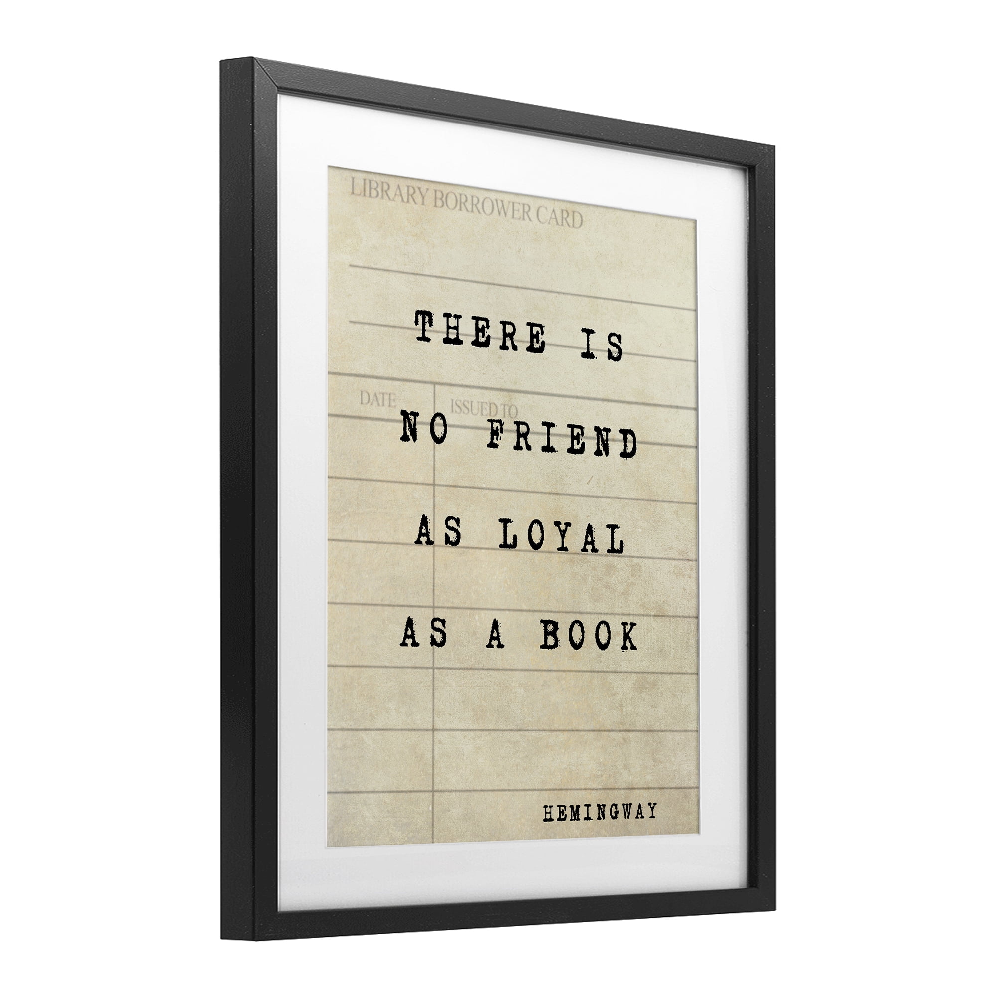 Stupell Industries No Friend As Loyal As A Book Black Framed Print Under Glass, design by Julia Frost
