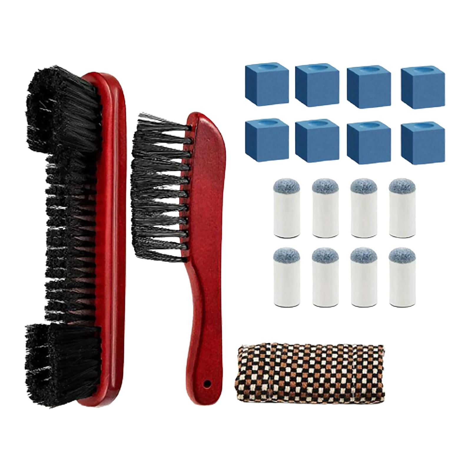 Billiards Pool Table Brush Set Slip on Pool Cue Tips Replacements Pool