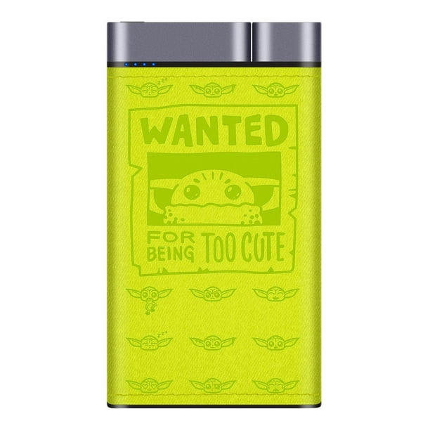 Power Bank Steren de 10,000 mAh con QC y PD 18 W Salidas USB y USB C  Star Wars™ modelo Grogu Wanted verde