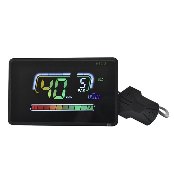 Medidor de Velocidad para Bicicleta Eléctrica H6C-2, Pantalla LCD, Velocímetro, Panel UART de 24 V-60 V para Bicicleta Eléctrica de Montaña SM5+2 Pines.