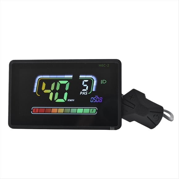 Medidor de Velocidad para Bicicleta Eléctrica H6C-2, Pantalla LCD, Velocímetro, Panel UART de 24 V-60 V para Bicicleta Eléctrica de Montaña SM5+2 Pines.