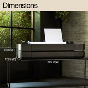 HP DesignJet T230 24 Wireless Large Format Color Thermal Inkjet Plotter Printer, 2025 Edition, Bundle with Color and 38ml Black Ink Pack, Matte Bond Inkjet Paper Roll