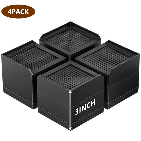 LIZEVINC Bed Risers 4 Pack, Adjustable Furniture Lifts for Under Bed Storage, Non-Slip Supports for Sofa, Table, Desk, Couch and Appliances