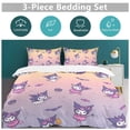 thumbnail image 5 of Kuromi And My Melody Duvet Cover Set 3-Piece Bedding Set Soft Warm And Comfortable Soft Bed Set with 1 Duvet Cover And 2 Pillowcases for Bedroom All Season 79"x90", 5 of 7