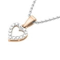 thumbnail image 3 of Dazzlingrock Collection Round Accent White Diamond Heart Pendant with 18 Inch Silver Chain for Women in 14K Rose Gold, 3 of 5