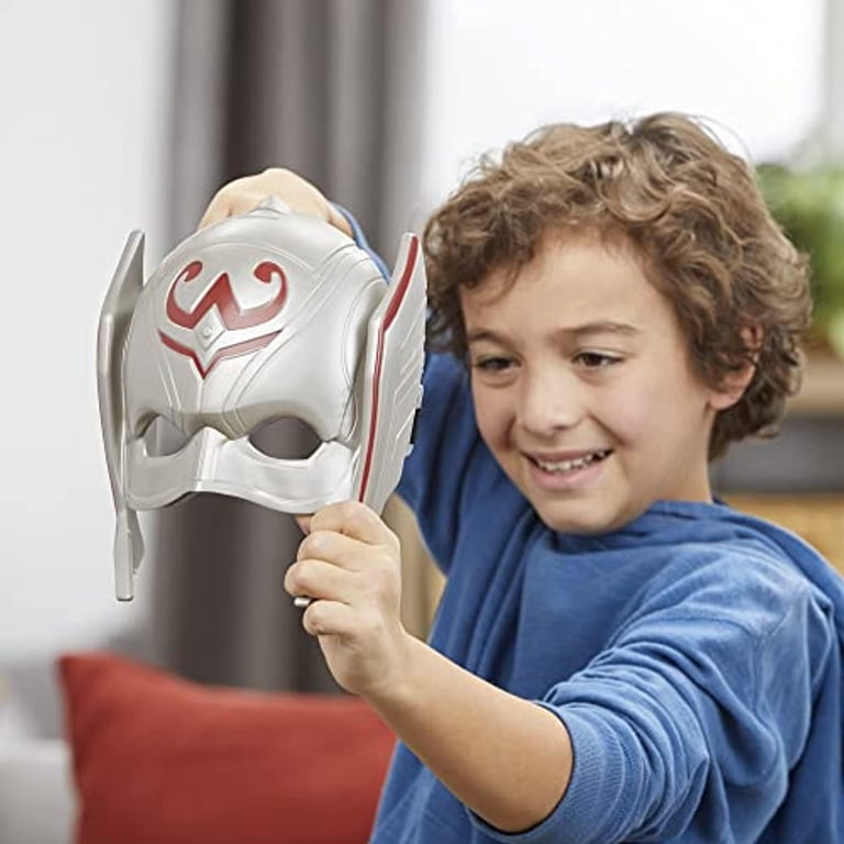 Máscara Oficial De Thor Para Niños – Marvel Love & Thunder | Media Máscara De Goma Con Detalles Del Dios Del Trueno | Accesorio Para Halloween, Carnaval Y Fiestas