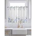 thumbnail image 2 of Kitchen Curtains 45 Inches length, Eucalyptus Flower Window Treatment Curtain Drapes, Sage Green Leaf Blue Floral Watercolor Lightweight Window Panels for Living Room Bedroom, 52"x45", 2 Panels, 2 of 7