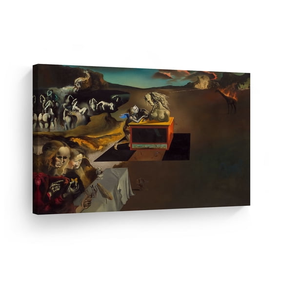 Smile Art Design Inventions of the Monsters 1937 by Salvador Dali Canvas Wall Art Print Famous Surrealism Fine Art Oil Painting Office Living Room Bedroom Kitchen Modern Decor Ready to Hang - 8x12