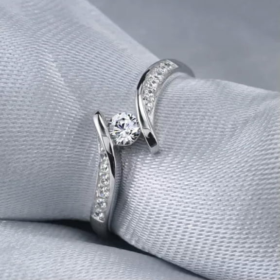 K-KED Gorgeous 925 Silver Ring Women Cubic Zirconia Wedding Delicate Jewelry Rings Gift Sz 6-10-11-Silver