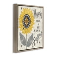 thumbnail image 4 of Stupell Industries Happier Than Bee & Sunflower Plants & Flowers Painting Brown Floater Framed Canvas Art Print Wall Art, 25 x 25, 4 of 10