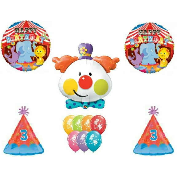 Circus Clown 3rd Birthday Party Balloons Decoration Supplies Third Lion Tiger