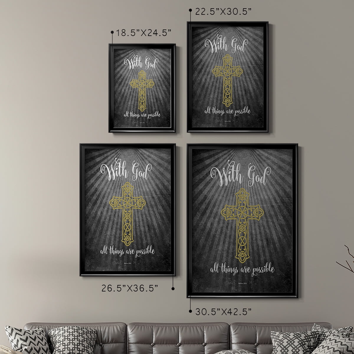 With God Gold Premium Classic Framed Print - Ready to Hang