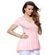 thumbnail image 2 of Mujeres Casual Solid T-shirt Ruffle cuello redondo de manga corta de verano de gran tamaño Tees Abanopi Camiseta de manga corta, 2 of 7