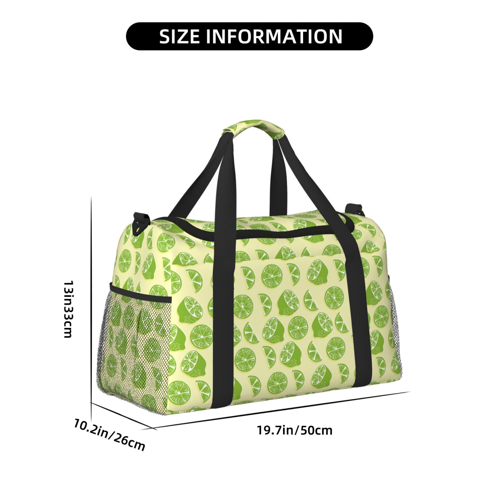 Fuzoiu Various Lemons Print Travel Duffle Bag,Carry On Tote Bags,Duffel Bag,Sport Gym Bag, Hospital Bag for Labor and Delivery, Overnight Bag,Luggage Bag