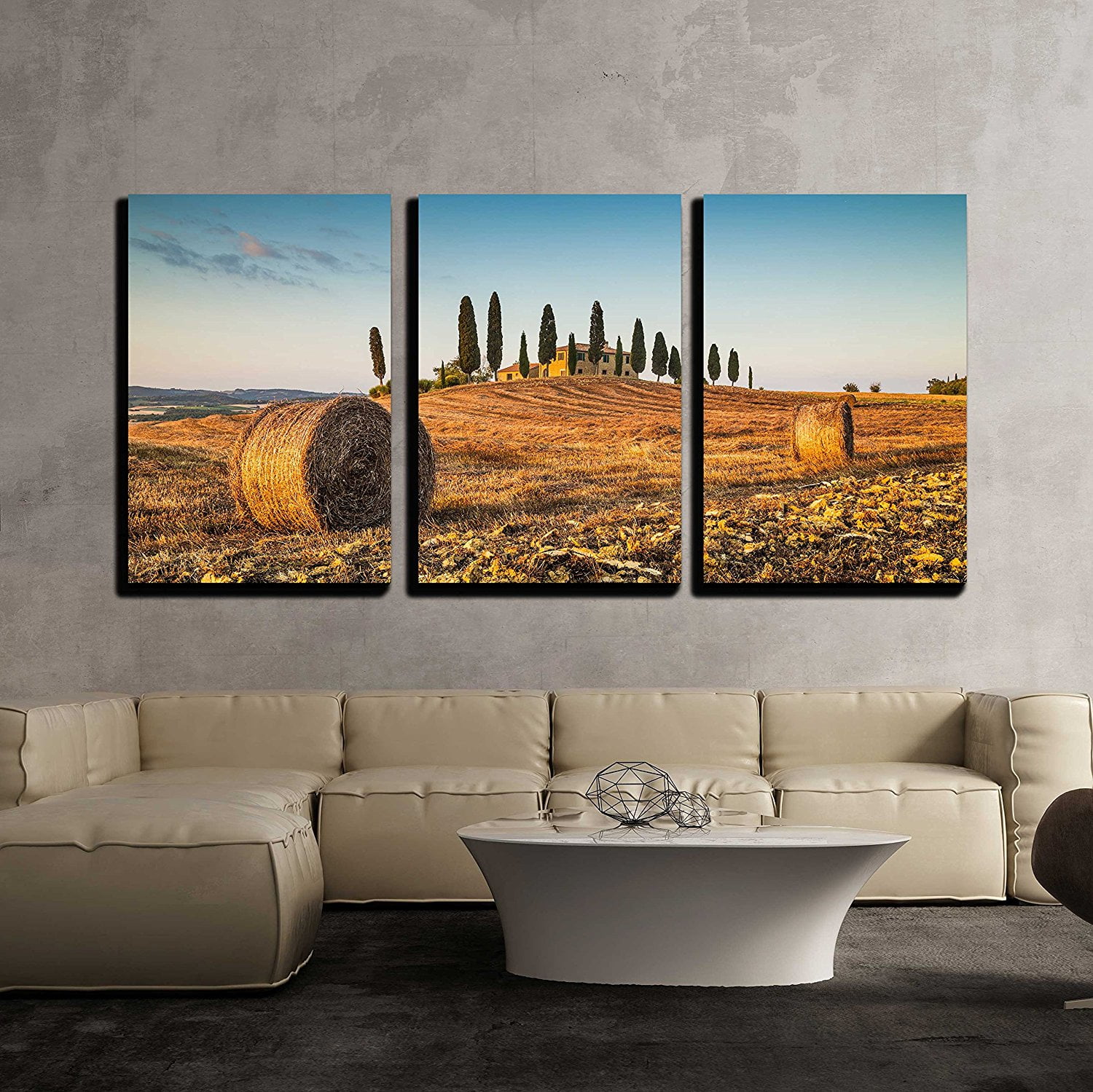 wall26 3 Piece Canvas Wall Art Beautiful Tuscany Landscape with