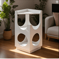 thumbnail image 2 of imerelez White 2 Tiers Indoors Cat House with Litter Box Cabinet - Hollow Design Pet Station for Small & Medium Cats in Living Room Bedroom, 2 of 7