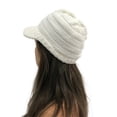 thumbnail image 3 of QWERTYU with Brim Beanie Hats for Women Warm Soft Winter Cable Knit Thick Hats A One Size, 3 of 3