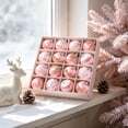 thumbnail image 7 of WWC Christmas Ball Ornament Set, 16 pcs Soft Satin Brushed Christmas Balls with Glitter Beaded, Christmas Tree Decorations for Xmas Party, Pink, 7 of 7