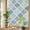 Blue, variant on Grey Teal Moroccan Tiles Window Privacy Film, Vintage Geometric Blocks Pattern Stained Glass Rainbow Film Decorative Window Clings, Static Cling Sun Blocking Stickers 17.7" x 39.3"
