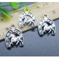 thumbnail image 2 of U8MO 4/20pc Retro Horse Horseshoes Alloy Charms Pendant Jewelry Making DIY 23*18mm-4pcs, 2 of 8