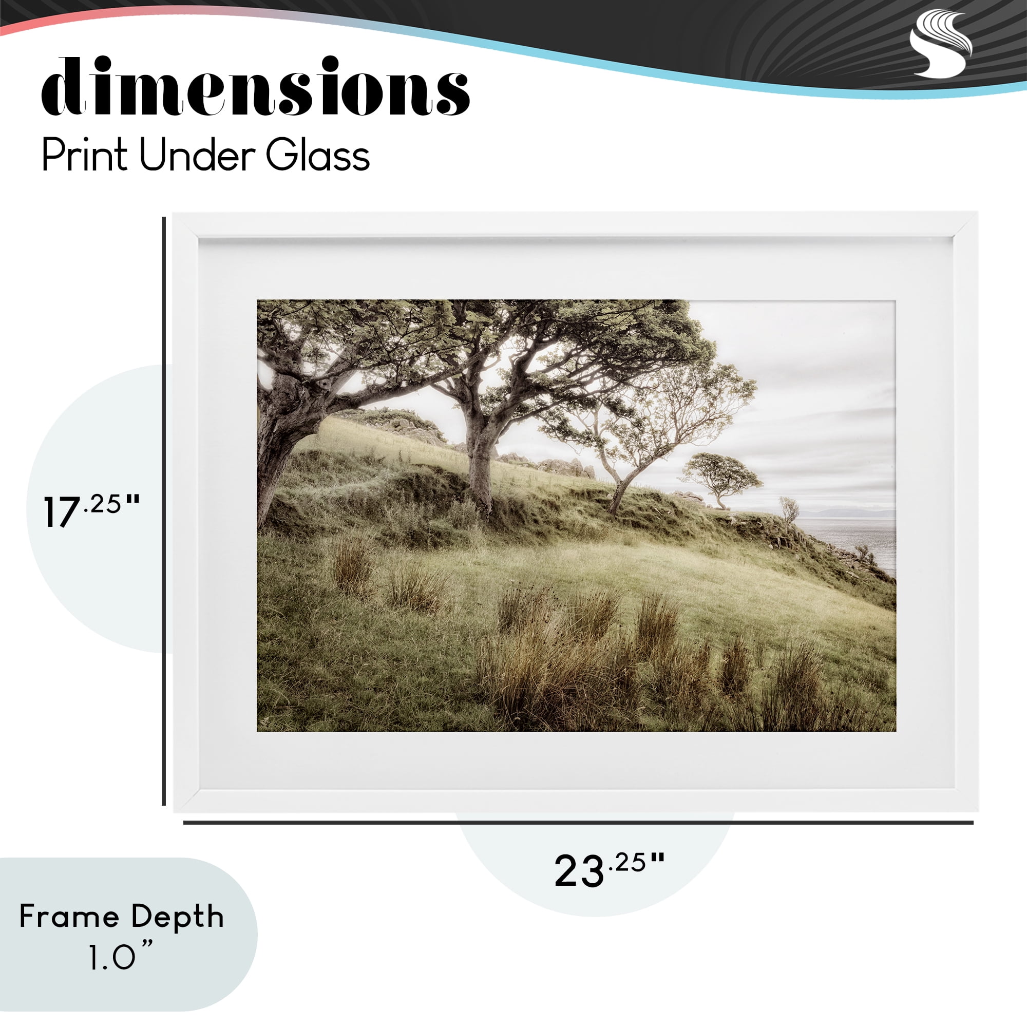 Stupell Industries Irish Hillside Landscape White Framed Print Under Glass, design by Andy Amos