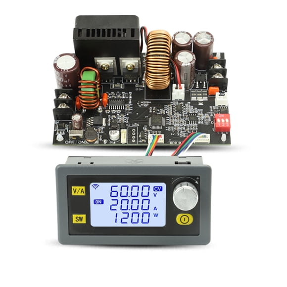 Riwcyla LCD Display AdjustableCurrent Stabilized Voltage Power Supplys Constant Voltage and Constant Current 20A 1200W Step,down Module