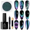 thumbnail image 1 of Set de polvos para uñas Beetles Cat Eye Chrome Holographic 2 en 1, 1 of 7