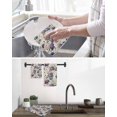 thumbnail image 5 of Farmhouse Flowers Kitchen Dish Towels for Drying Dishes Set of 3, Botanical Purple Blue Floral Plants Waffle Weave Microfiber Hand Tea Bathroom Towels Quick Dry & Absorbent Towel 12x12, 5 of 7
