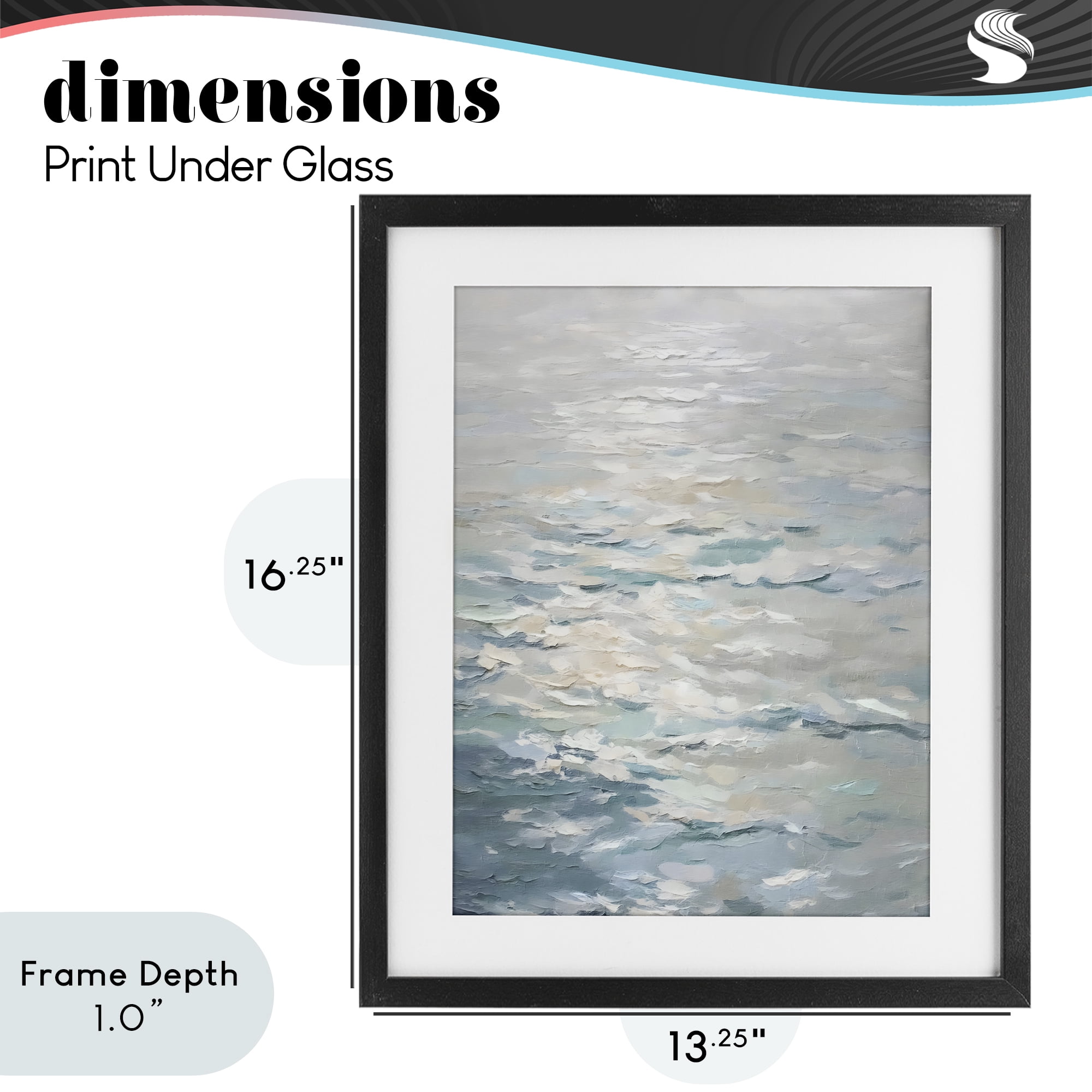 Stupell Industries Shallow Reflections Calm Sea Black Framed Print Under Glass, design by Riley B