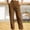 L Brown, variant on Women'S Pants Straight Leg Pants Elastic Waist Trousers With Pockets High Waist Corduroy Slacks Basic Wear M Beige