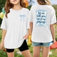 thumbnail image 2 of WhouRiu Girls Fashion Graphic Tees Kids Short Sleeve Crew Neck Tshirt Comfortable Cute Casual Summer T Shirts,110, 2 of 4