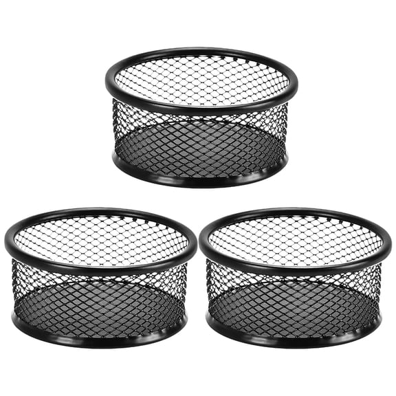3pcs Mesh Iron Paper Clip Holder for Desk Office Black Sleek Design Durable Space Saving Excellent