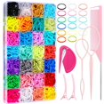 thumbnail image 1 of 28 Colored Rubber Bands for Hair, 1500 Pcs Small Girls Elastic Ties With 6 Styling Tools - Colorful Accessories for Baby Toddlers Kids, 1 of 1