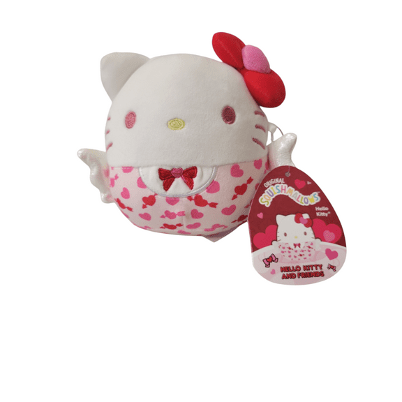 Squishmallows Hello Kitty Valentine's Day Plush, 2025 Collection, White and Pink Hearts Design 5"